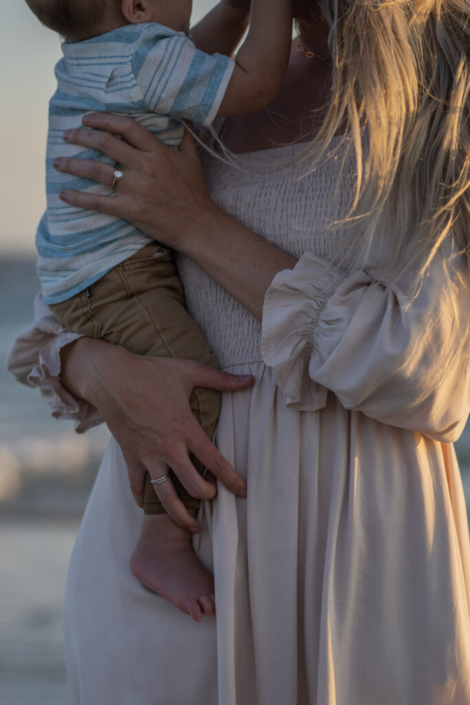 Mom and Son coordinating outfit for family photo session